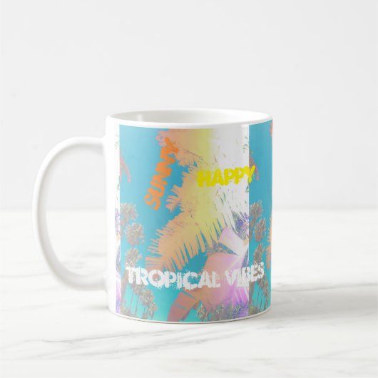 Bonne Vibes tropicales Palm Trees Mug Cup (Gauche)