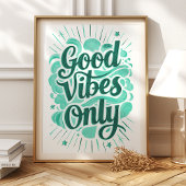 Bonne Vibes Uniquement : Impression d'art de typog