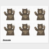 Bonners Ferry Idaho Peace Bear Vierkante Sticker (Vel)
