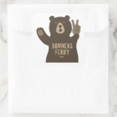 Bonners Ferry Idaho Peace Bear Vierkante Sticker (Tas)