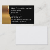 Bonnes cartes d'entreprise de construction (Devant / Derrière)