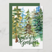 Bonnes Fêtes Arbres de Noël Carte d'Art (Devant / Derrière)