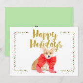 Bonnes fêtes carte de corgi (Devant / Derrière)