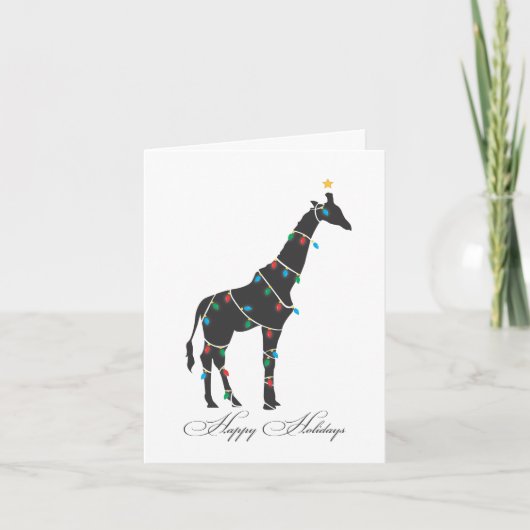 Bonnes fêtes carte de voeux - girafe (Devant)