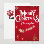 Bonnes Fêtes Carte imprimable, Carte de vacances (Devant / Derrière)