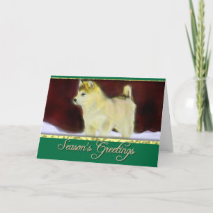 Bonnes Fêtes Carte Malamute en Alaska