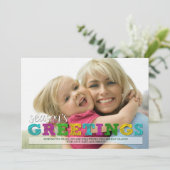 Bonnes Fêtes Carte photo de Noël colorée (Debout devant)