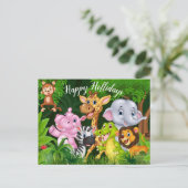 Bonnes fêtes carte postale d'animaux de safari de (Debout devant)