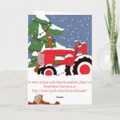 Bonnes fêtes ! Carte rouge de tracteur (Dos)