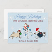 Bonnes fêtes cartes de Noël d'affaires d'animal (Devant / Derrière)