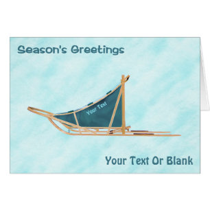 Bonnes Fêtes - Chien traîné sur neige