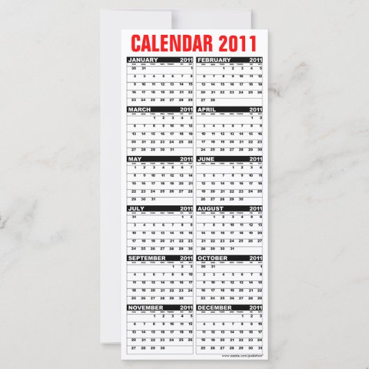 Bonnes Fêtes de carte rack Calendrier 2011 (Devant)