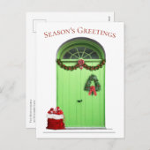 Bonnes Fêtes de Noël Modèle porte verte (Devant / Derrière)