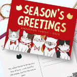 Bonnes Fêtes Drôle Mignonne Chats Caroling<br><div class="desc">Carol des chats. 'C'est la saison,  pour être miowy! miow meow meow meow meow meow! Disponible ici : http://www.zazzle.com/selectpartysupplies</div>