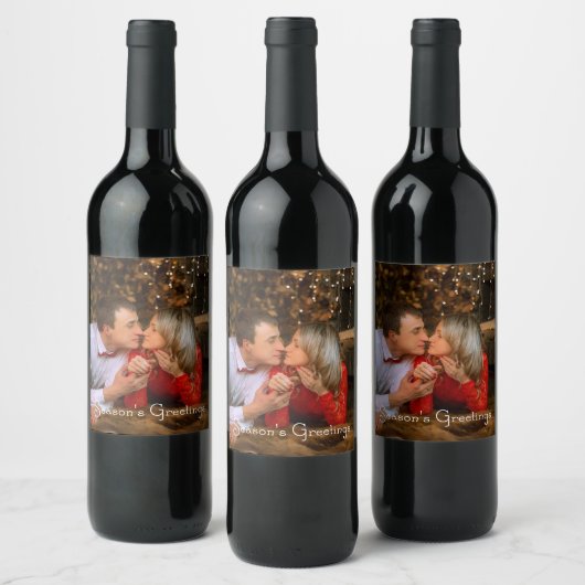 Bonnes Fêtes Étiquette bouteille de vin (Bouteilles)