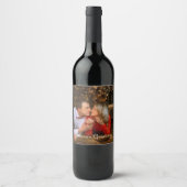 Bonnes Fêtes Étiquette bouteille de vin (Devant)