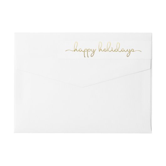 Bonnes fêtes étiquette simple de lettrage d'or de (Dos)