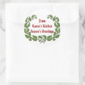 Bonnes Fêtes Étiquettes de Noël, cuisine (Sac)