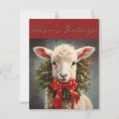 Bonnes Fêtes Lambe de Noël Carte de voeux (Devant)