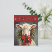 Bonnes Fêtes Lambe de Noël Carte de voeux (Debout devant)