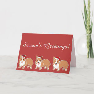 Bonnes Fêtes Merry Corgi Chiens Carte de voeux