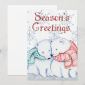 Bonnes Fêtes Ours polaire Carte de Noël (Devant / Derrière)