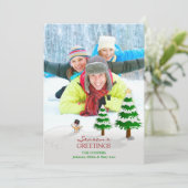 Bonnes Fêtes Photo Snowman Carte d'hiver (Debout devant)
