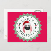 Bonnes fêtes rouge frais de carte de Noël de M. (Devant / Derrière)