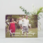 Bonnes Fêtes rustiques | Carte photo de vacances (Debout devant)