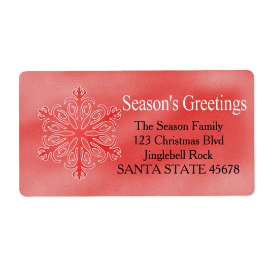 Bonnes Fêtes snowflake Étiquette de adresse de vac (Devant)