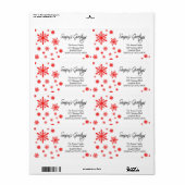 Bonnes Fêtes snowflake Étiquette de adresse de vac (Feuille entière)