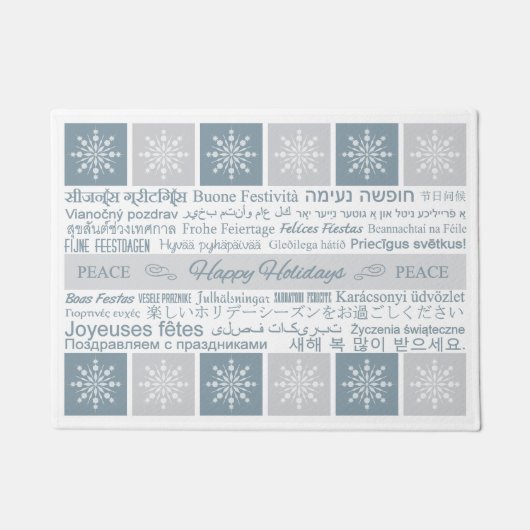"Bonnes fêtes" tapis multilingue de plancher (Devant)