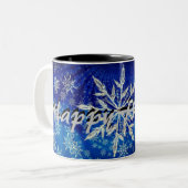 Bonnes fêtes tasse de flocon de neige (Devant gauche)
