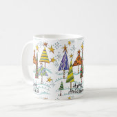 Bonnes fêtes tasse de Noël avec des arbres (Devant gauche)
