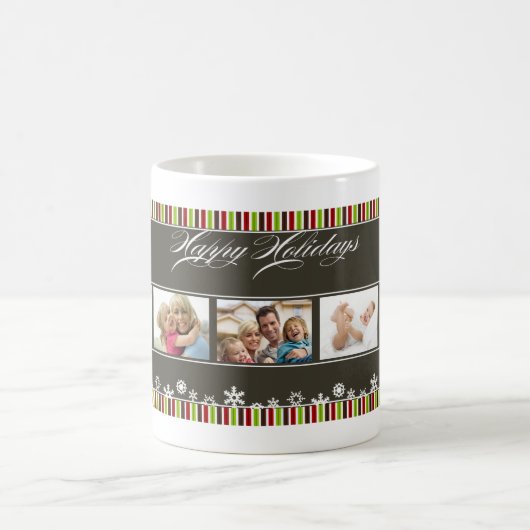 Bonnes fêtes tasse faite sur commande rayée de (Centre)