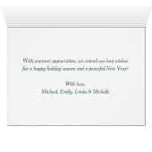 Bonnes Fêtes Winter Greenery Carte de vacances (Intérieur Horizontal (Bas))