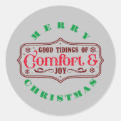 Bonnes Tidings Confort Joy Classic Round Sticker (Devant)