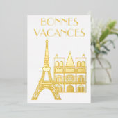 Bonnes Vacances Folie Feestdagenkaart (Staand Voorkant)