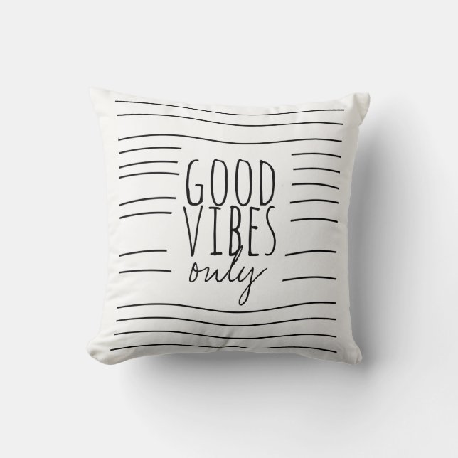 bonnes vibes seulement citer coussin moderne chic (Recto)