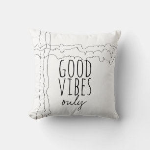 bonnes vibes seulement citer coussin moderne chic