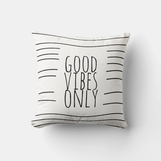 bonnes vibes seulement citer coussin moderne chic (Recto)