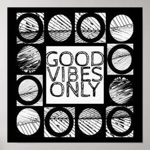 bonnes vibes seulement citer poster en gras noir e