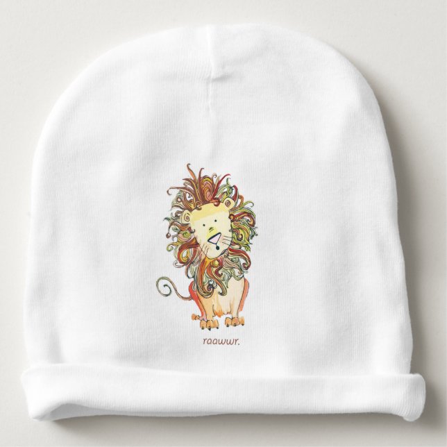 Bonnet Pour Bébé Calotte de bébé de "Rawr" du lion (Devant)