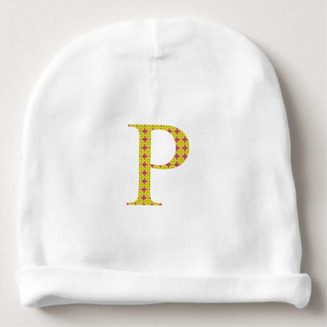 Bonnet Pour Bébé Casquette avec la lettre P (Devant)