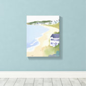 Bonnet Shores | Rhode Island Beach Waterverf Canvas Afdruk (Insitu (Houten vloer))