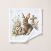 Bonnets de Pâques, Fleurs sauvages et croix (Gant de toilette)
