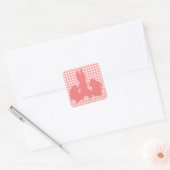 Bonnets mignons | Stickers En vichy corail (Enveloppe)
