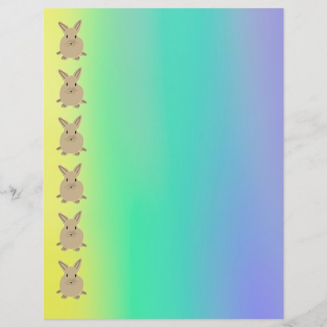 Bonnets mignons sur papier Arrière - plan Rainbow (Devant)