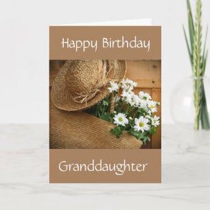 ** BONNETT/DAISIES BIRTHDAAG VOOR GRANDDAUGHTER KAART