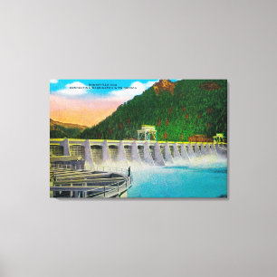 Bonneville Dam op Columbia River Canvas Afdruk